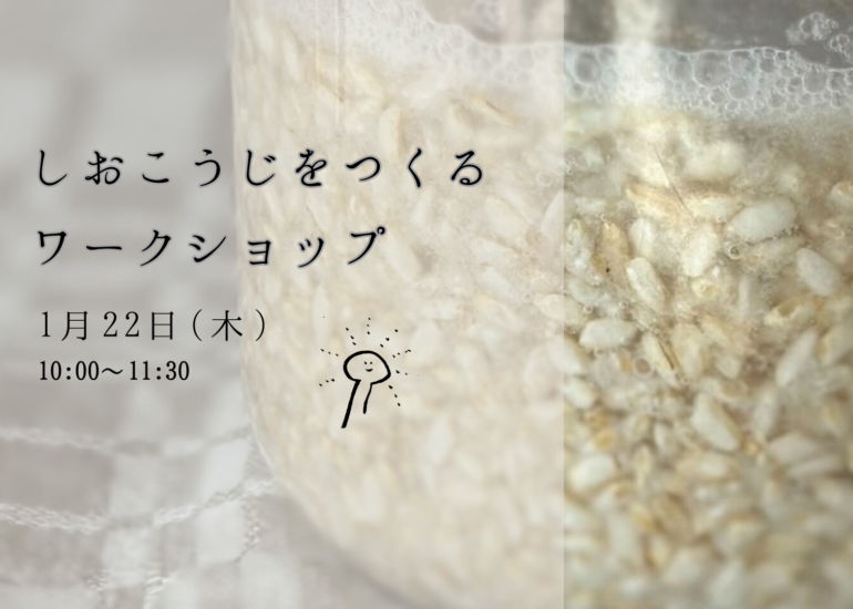 【ワークショップ】第3回「しおこうじをつくる」1月開催のお知らせ